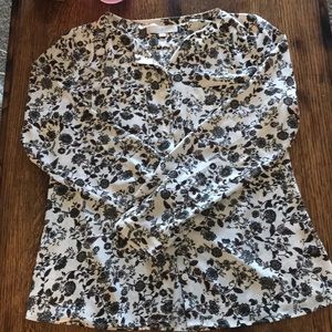 LOFT long sleeve floral print shirt